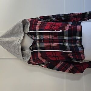 American Eagle Hooded Button Down